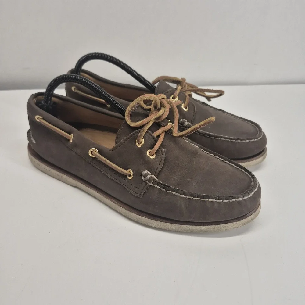 Sperry Gold Cup Boat Shoes 0219493 Dark Brown Soft Leather Mens Size 9.5 M